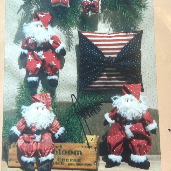 Down Memory Lane ML44 Spool Santa Pattern Uncut Template Pillow Doll - Picture 1 of 6